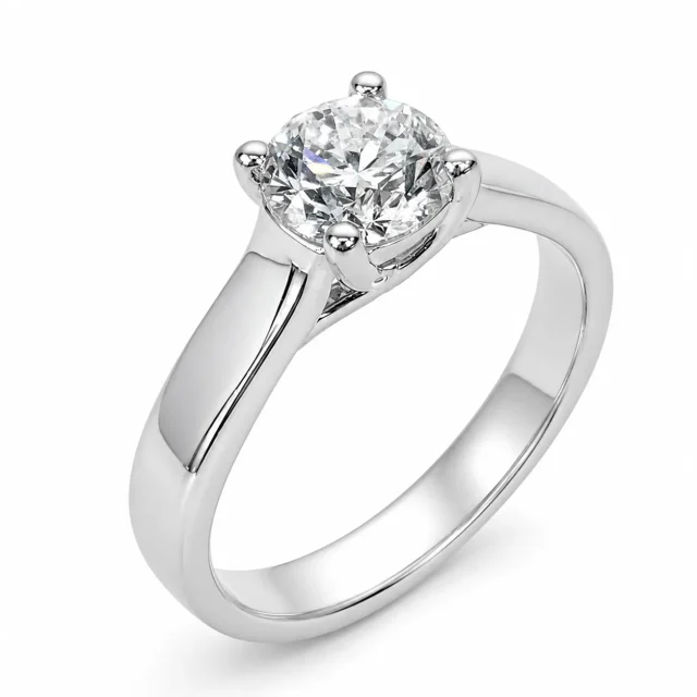9ct White Gold 1.03ct Lab Grown Diamond Solitaire Engagement Ring - AURG3230