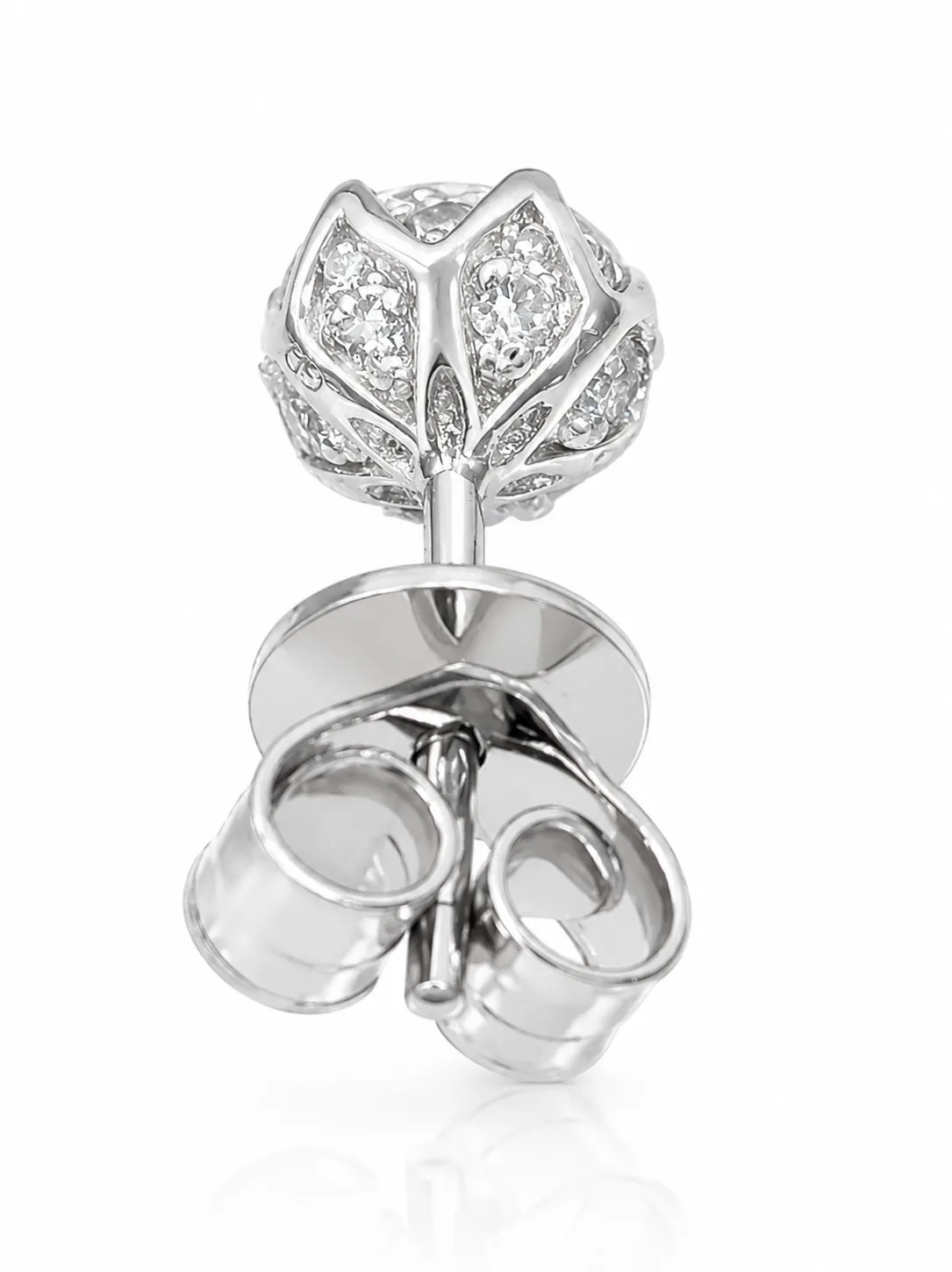 9ct White Gold 1.15ct Lab Grown Diamond Stud Earrings – 1.00ct Round Brilliant Centre Diamonds | EF VS