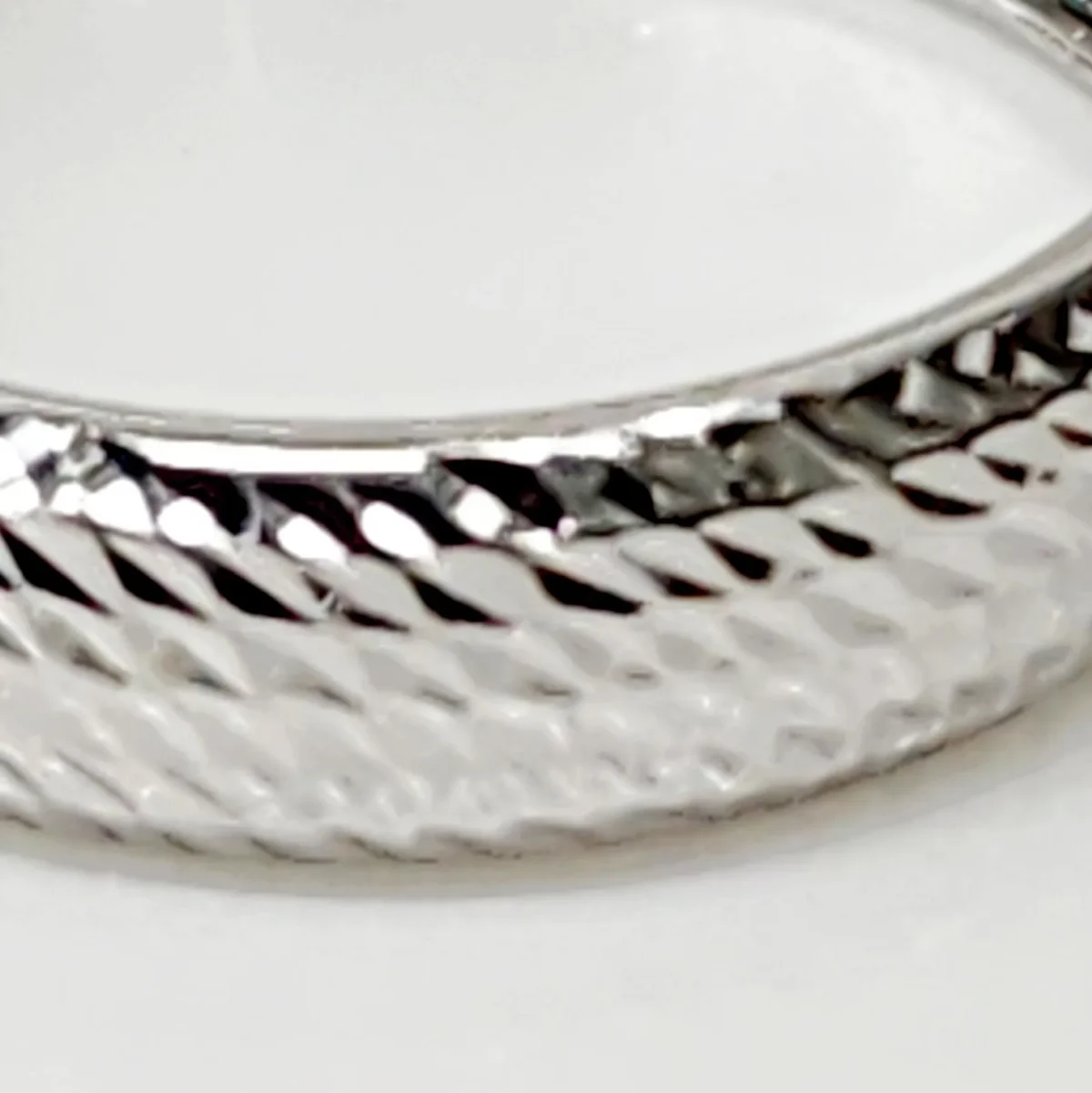9ct White Gold 5mm Wide Diamond Cut Half Round Wedding Ring