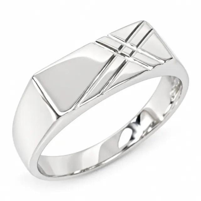 9ct White Gold Gents Wedding Ring - D68589W
