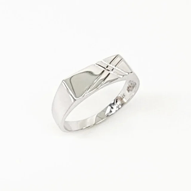 9ct White Gold Gents Wedding Ring - D68589W
