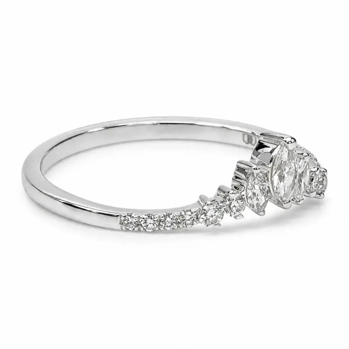 9ct White Gold Lab-Grown Diamond Crown Ring 0.25ct EF/VS - AURG1260