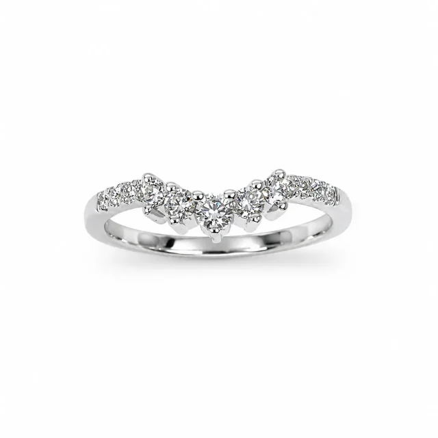 9ct White Gold Lab-Grown Diamond Curved Wishbone Ring 0.31ct EF/VS - AURG8789WG
