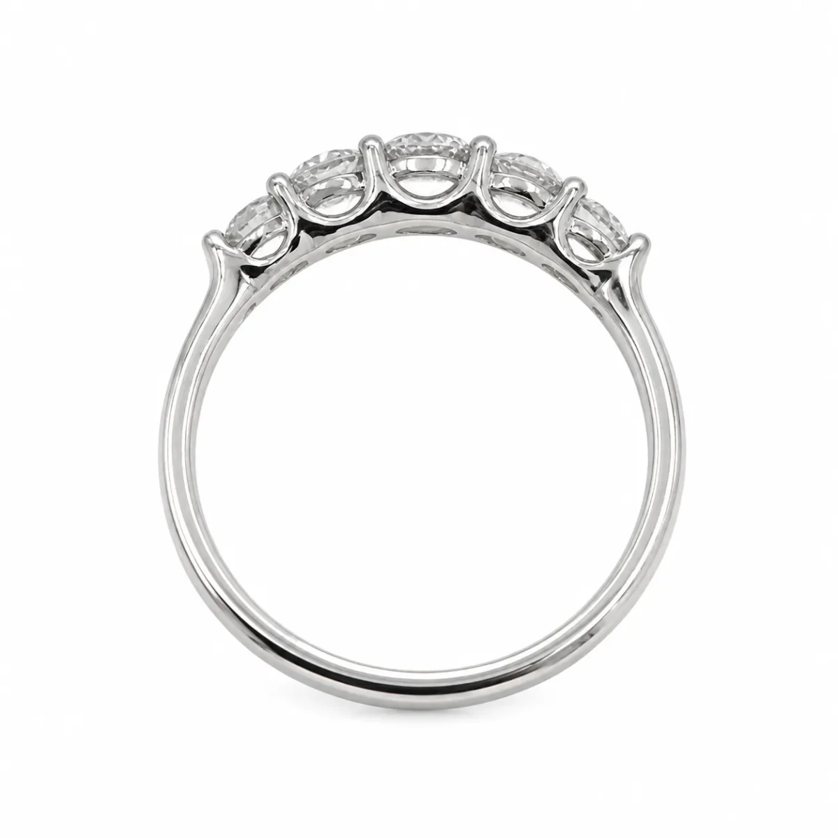 9ct White Gold Lab Grown Diamond Five Stone Ring 1.01ct TDW - AURG3158