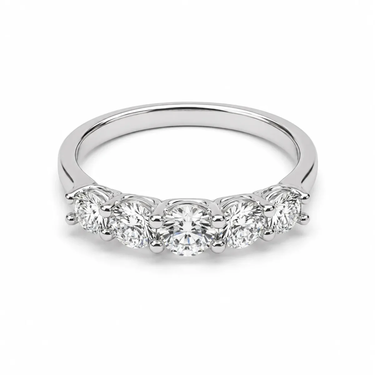 9ct White Gold Lab Grown Diamond Five Stone Ring 1.01ct TDW - AURG3158