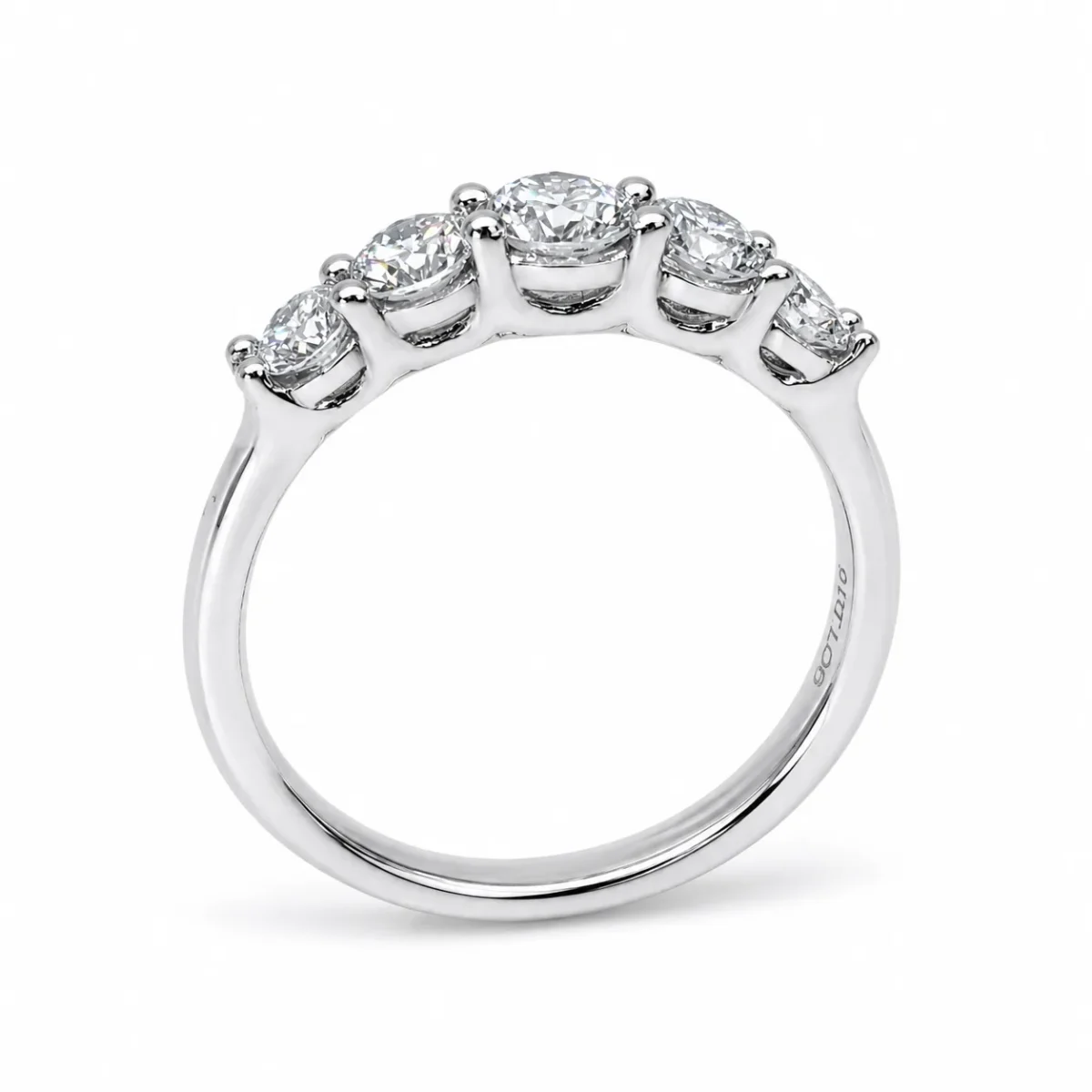 9ct White Gold Lab Grown Diamond Five Stone Ring 1.01ct TDW - AURG3158