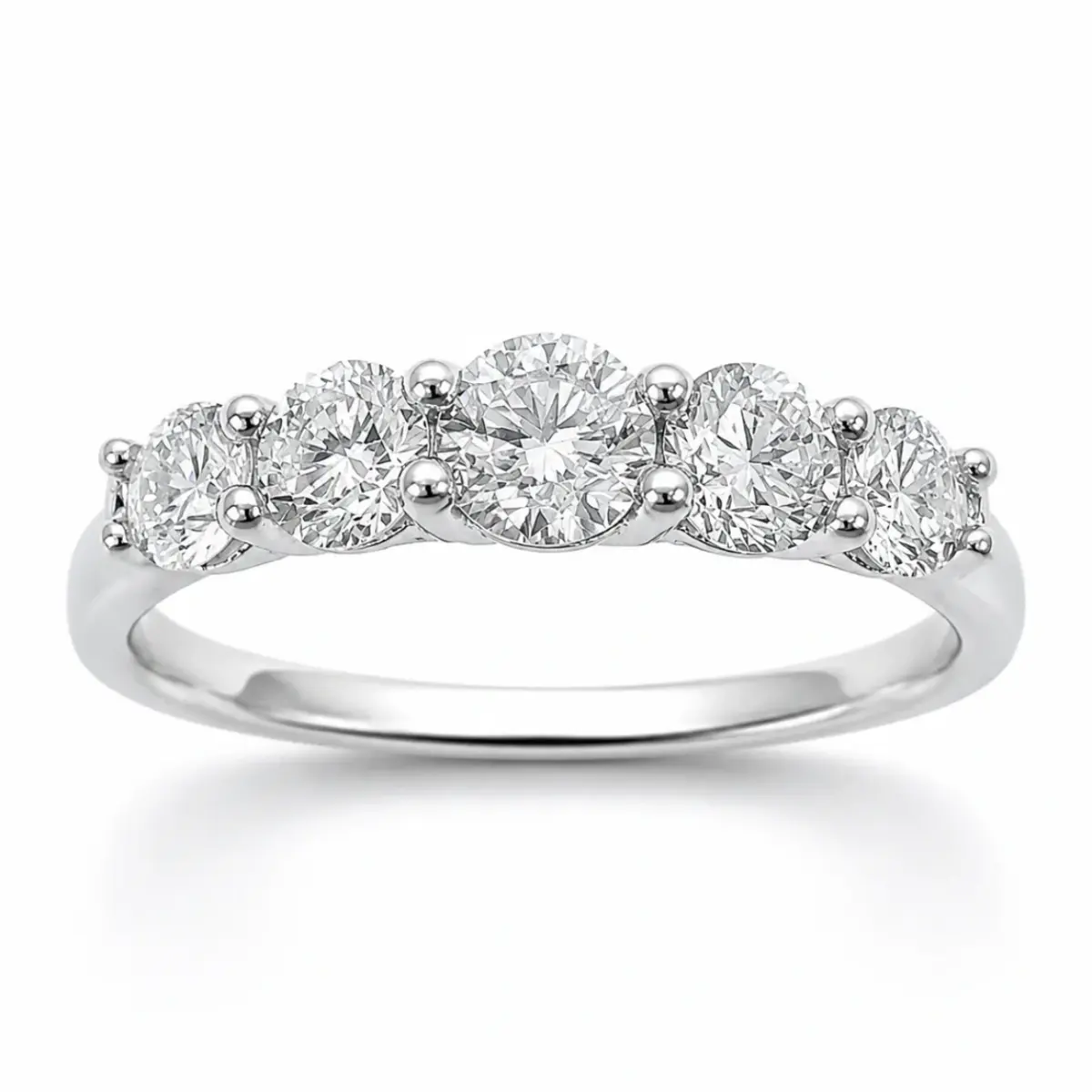 9ct White Gold Lab Grown Diamond Five Stone Ring 1.01ct TDW - AURG3158