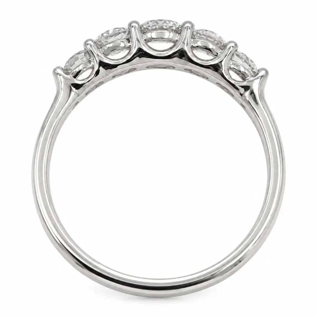 9ct White Gold Lab Grown Diamond Five Stone Ring 1.01ct TDW - AURG3158