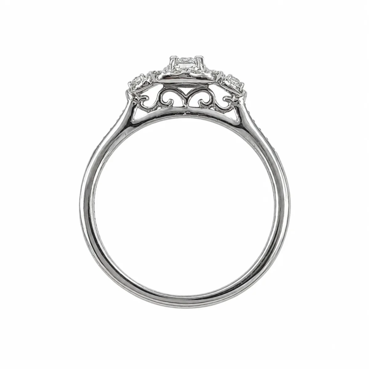 9ct White Gold Lab Grown Diamond Halo Ring 0.36ct TDW E/F VS - AURG4052