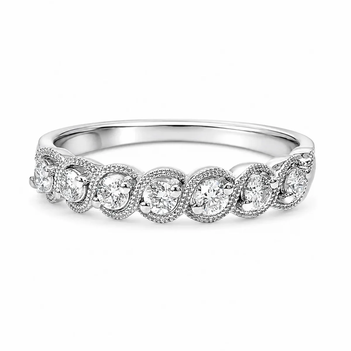 9ct White Gold Lab Grown Diamond Seven Stone Ring 0.25ct TDW - AURG3175