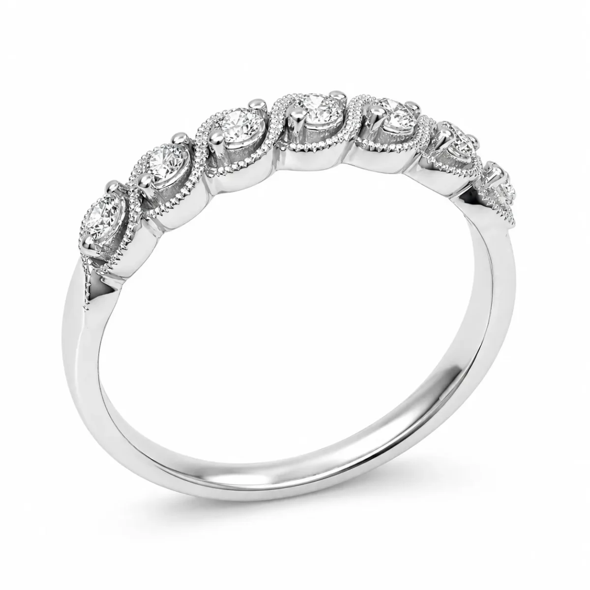 9ct White Gold Lab Grown Diamond Seven Stone Ring 0.25ct TDW - AURG3175