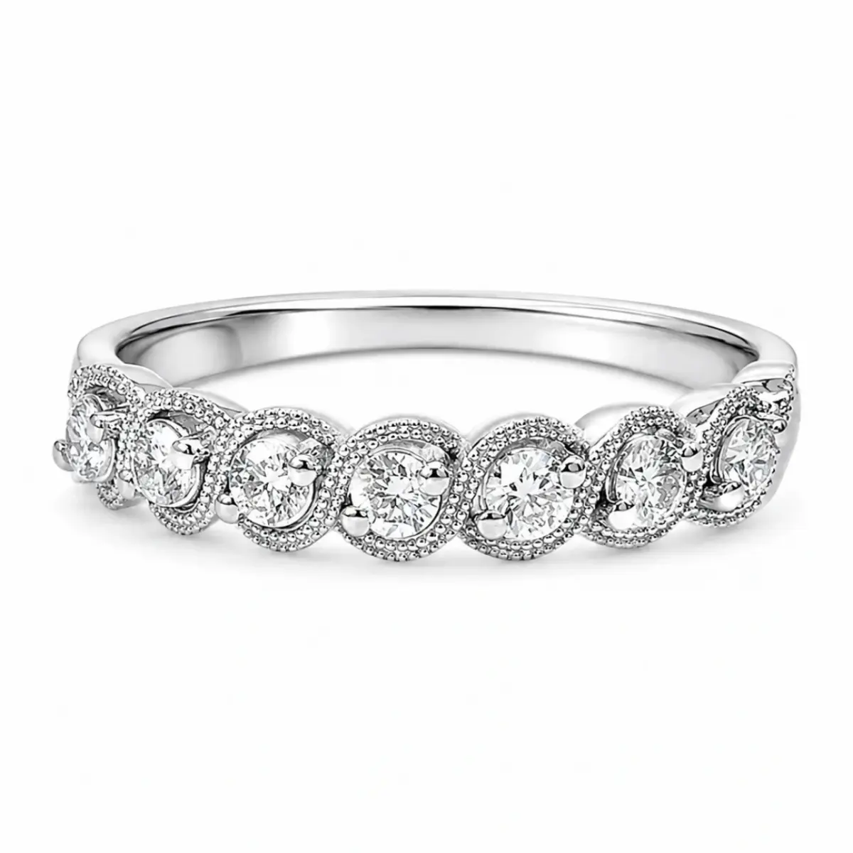 9ct White Gold Lab Grown Diamond Seven Stone Ring 0.25ct TDW - AURG3175