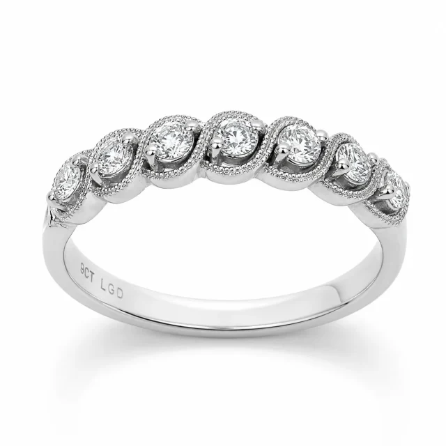9ct White Gold Lab Grown Diamond Seven Stone Ring 0.25ct TDW - AURG3175