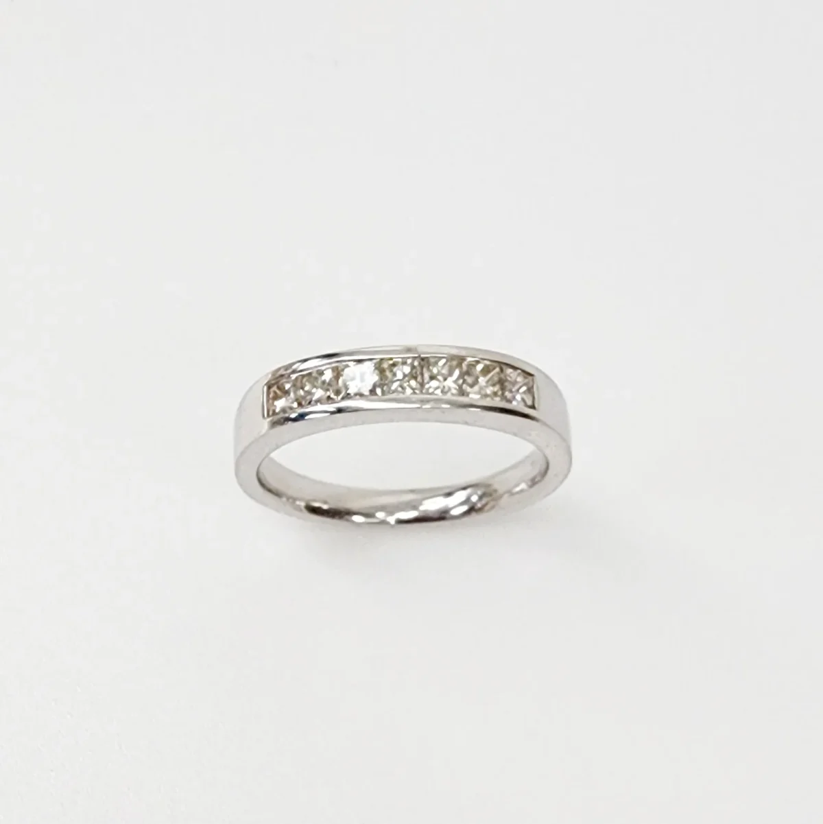9ct White Gold Princess Cut 0.50ct Diamond Wedding Band - CYR2781