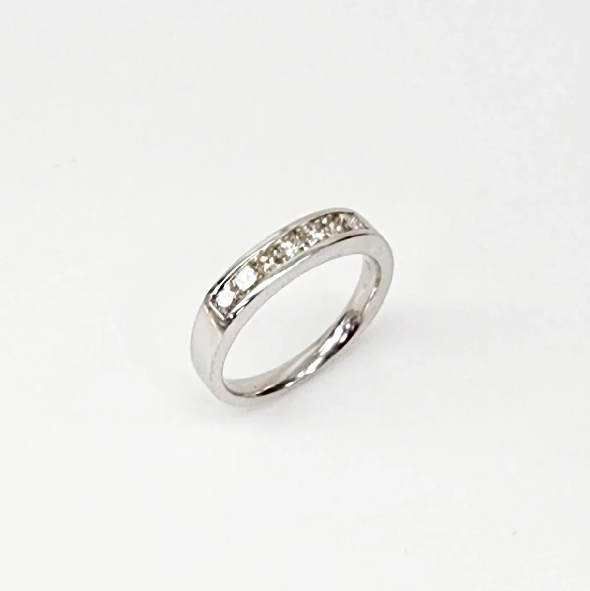 9ct White Gold Princess Cut 0.50ct Diamond Wedding Band - CYR2781