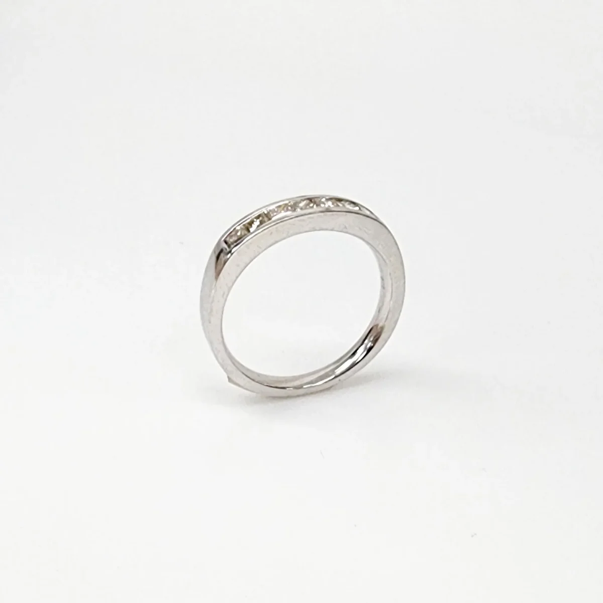 9ct White Gold Princess Cut 0.50ct Diamond Wedding Band - CYR2781