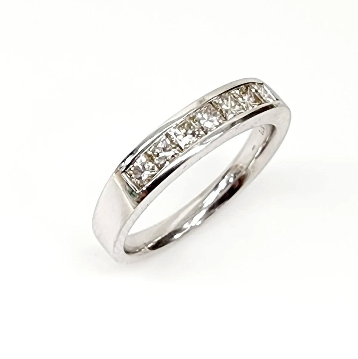 9ct White Gold Princess Cut 0.50ct Diamond Wedding Band - CYR2781