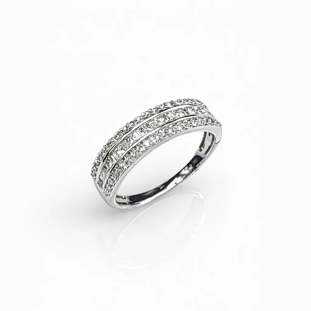 9ct White Gold Triple-Row Natural Diamond Band 0.62ct TDW - R43670