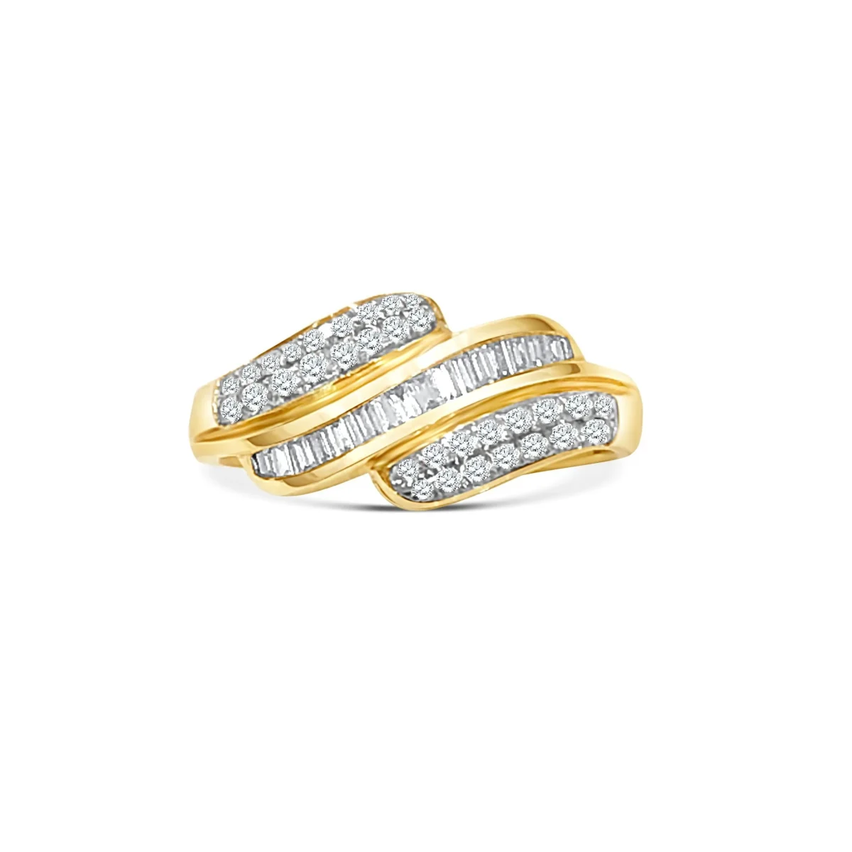 9ct Yellow Diamond Crossover Diamond Ring with 0.50ct TDW