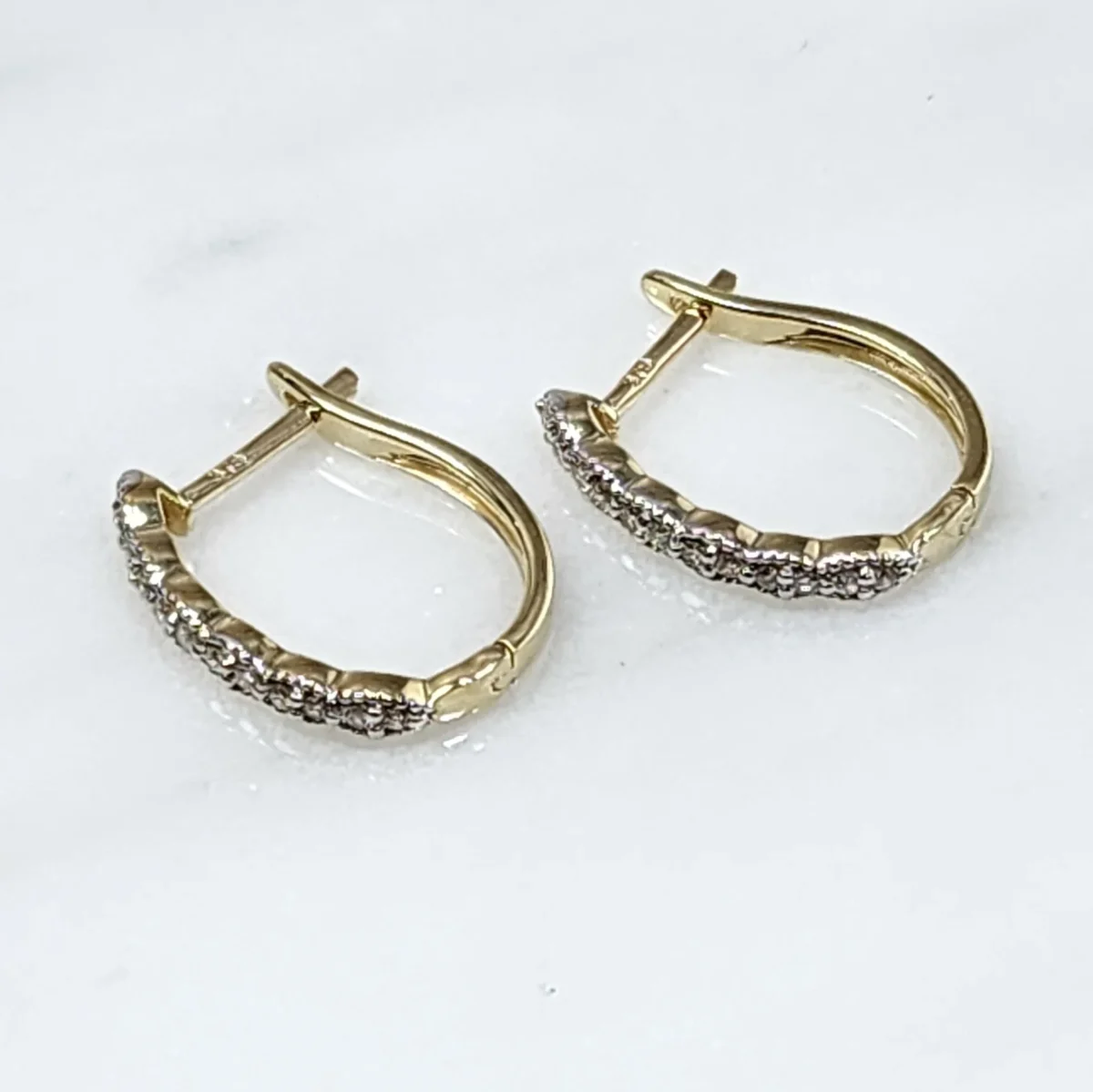 9ct Yellow Gold 0.20ct Diamond Hoop Earrings