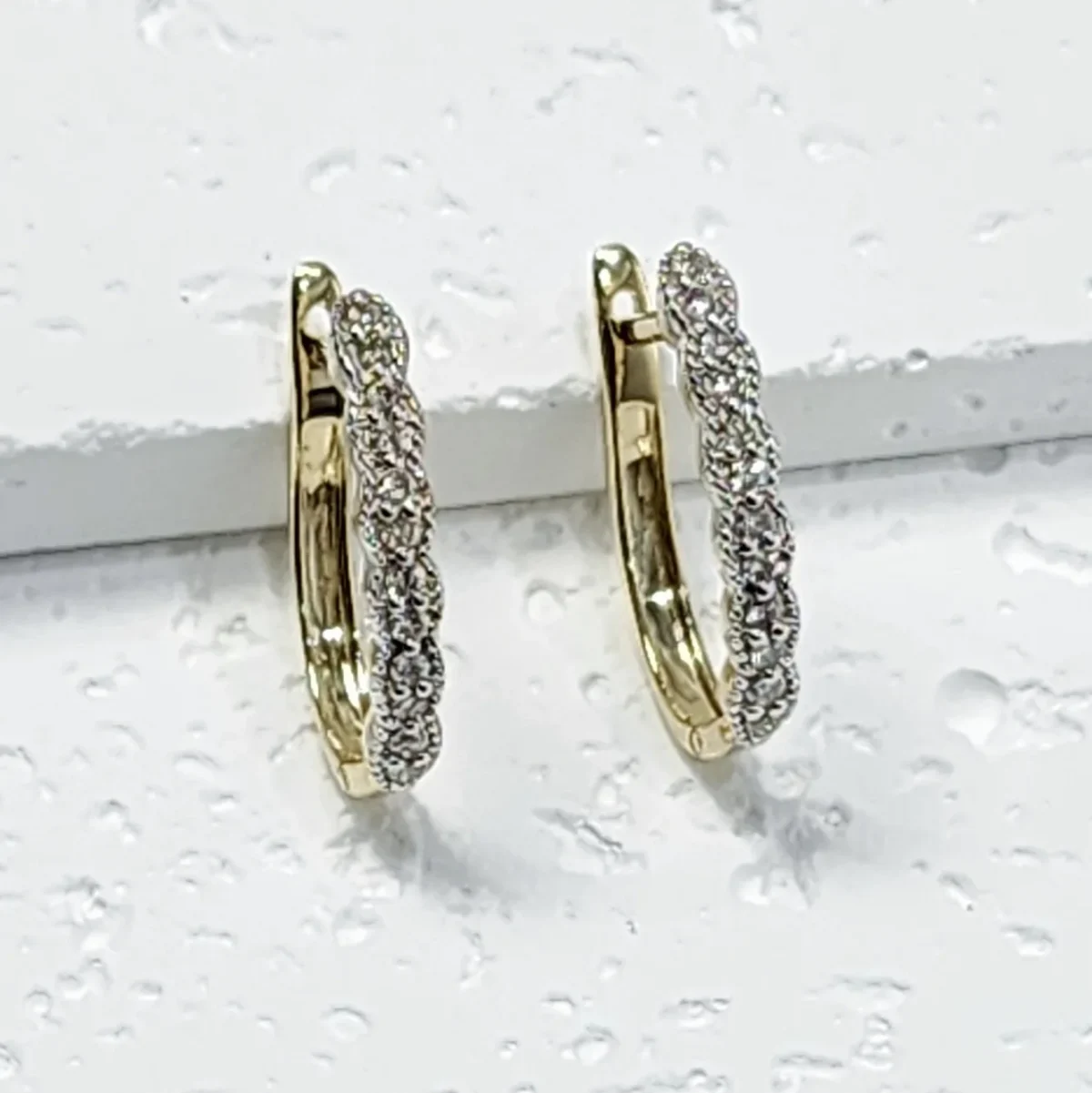 9ct Yellow Gold 0.20ct Diamond Hoop Earrings