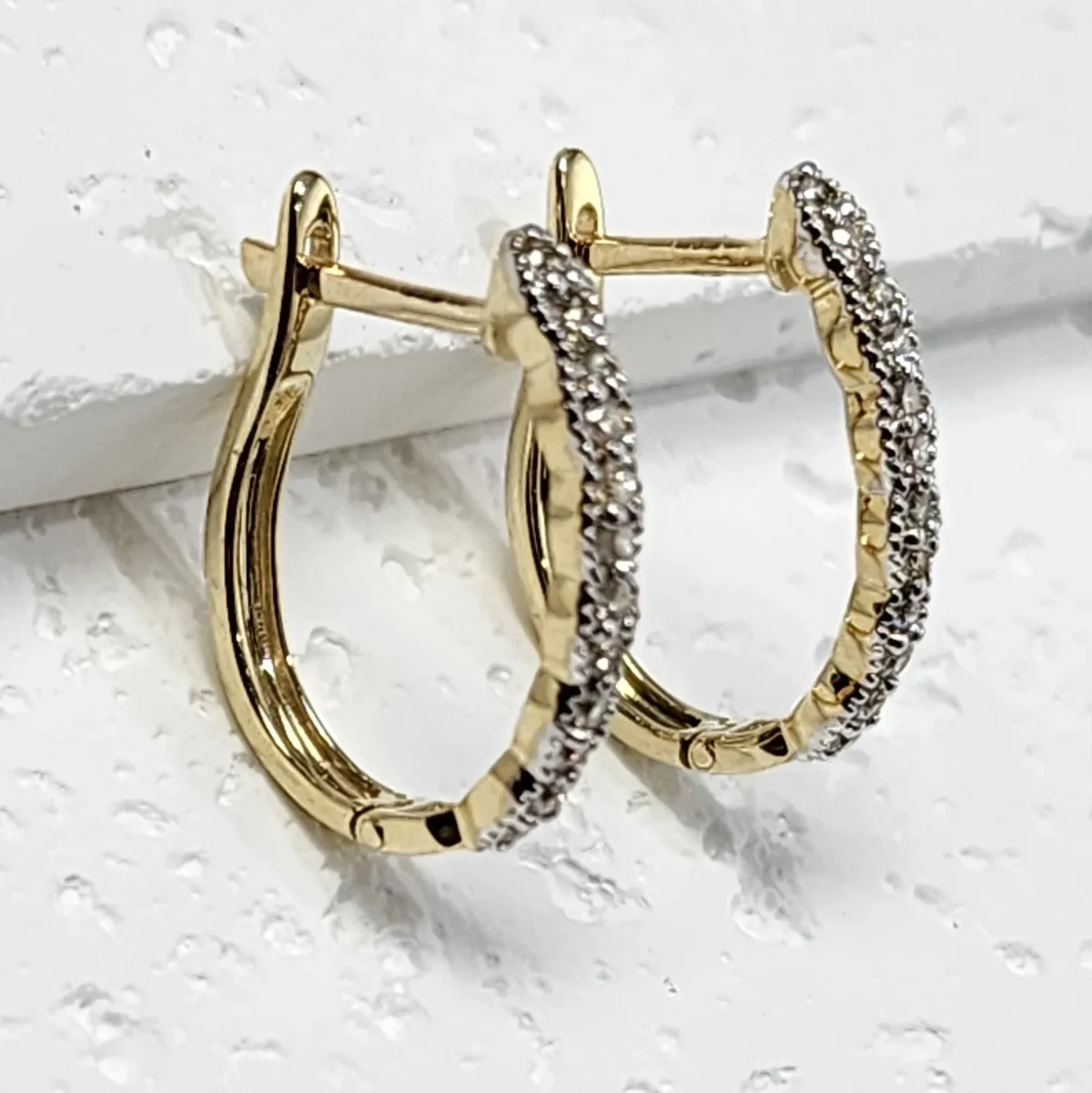 9ct Yellow Gold 0.20ct Diamond Hoop Earrings