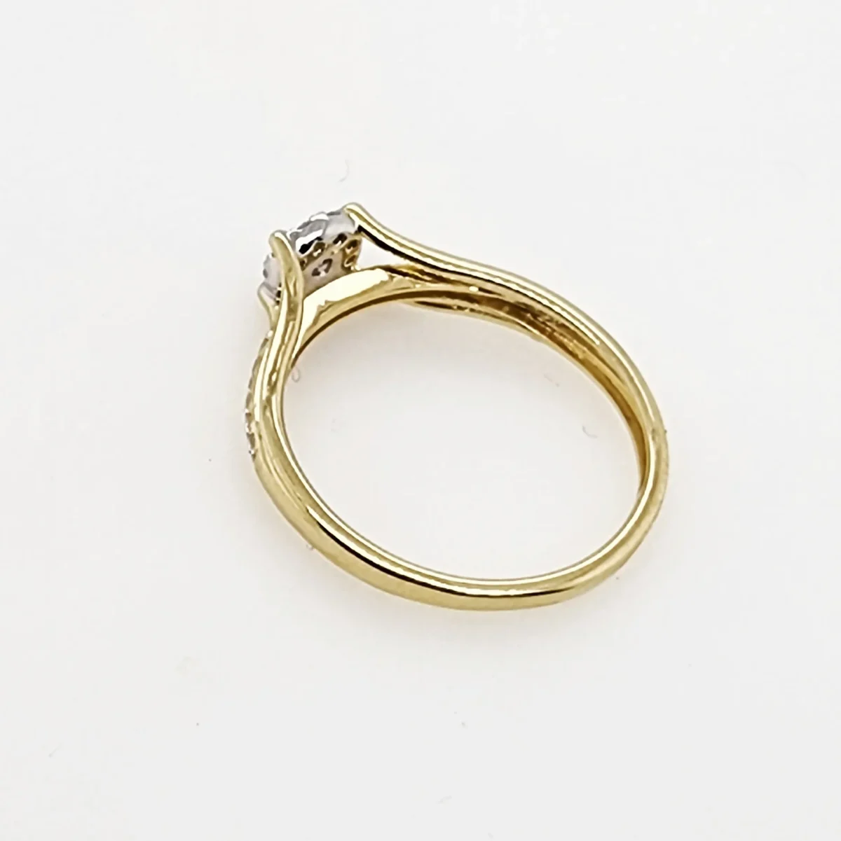 9ct Yellow Gold 0.22ct Lab-Grown Diamond Cluster Engagement Ring - AURG1108