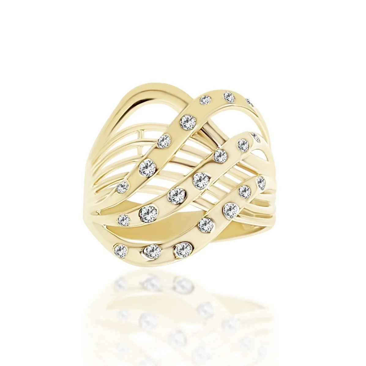 9ct Yellow Gold 0.25ct Diamond Swirl Ring
