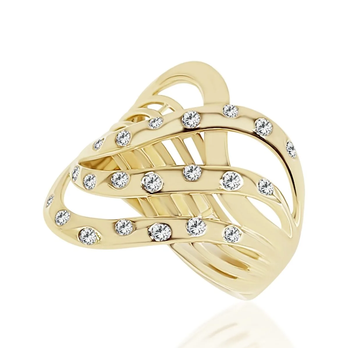9ct Yellow Gold 0.25ct Diamond Swirl Ring