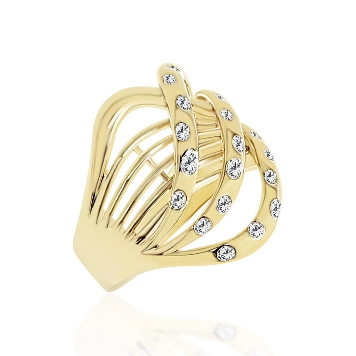 9ct Yellow Gold 0.25ct Diamond Swirl Ring