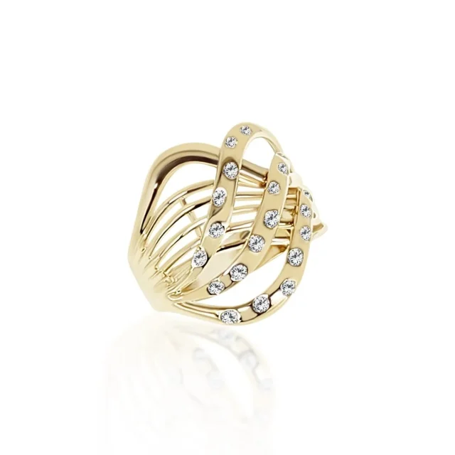 9ct Yellow Gold 0.25ct Diamond Swirl Ring