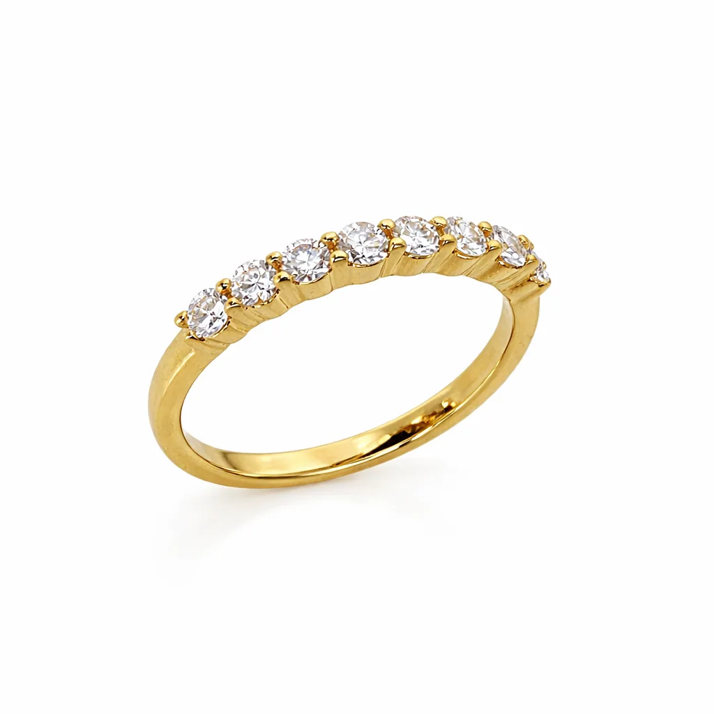 9ct Yellow Gold 0.33ct Lab Grown Diamond 9-Stone Claw Set Wedding Band – EF/VS - 9YGAURG657