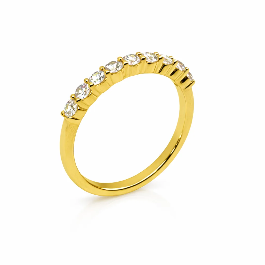 9ct Yellow Gold 0.33ct Lab Grown Diamond 9-Stone Claw Set Wedding Band – EF/VS - 9YGAURG657