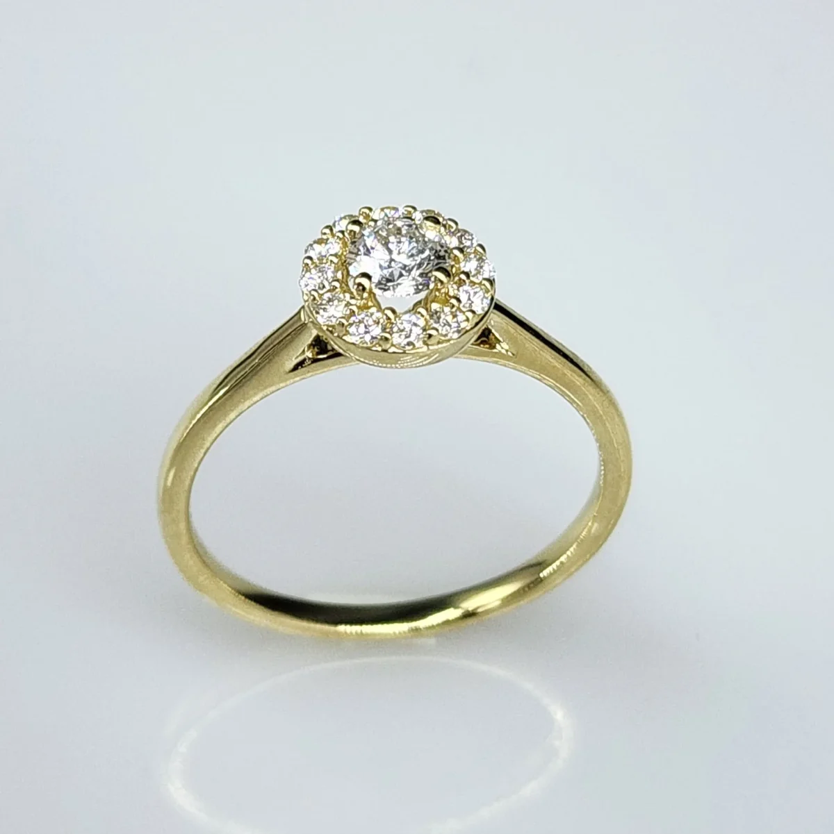 9ct Yellow Gold 0.40ct Lab-Grown Diamond Halo Engagement Ring - AURG1275