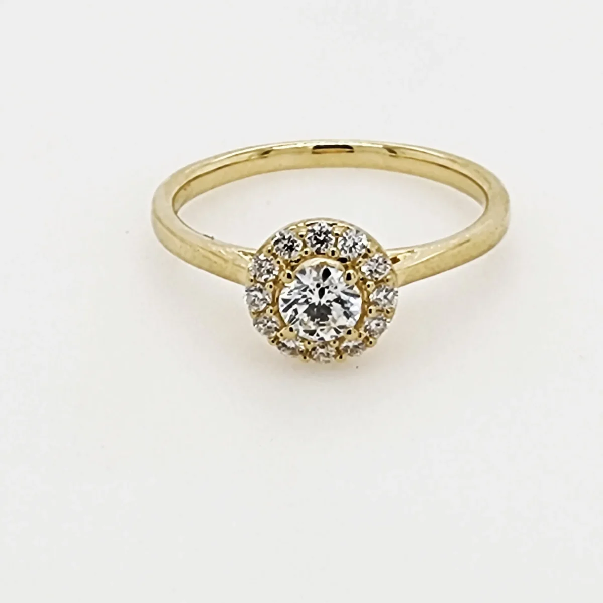 9ct Yellow Gold 0.40ct Lab-Grown Diamond Halo Engagement Ring - AURG1275