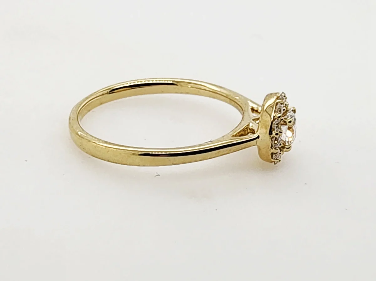 9ct Yellow Gold 0.40ct Lab-Grown Diamond Halo Engagement Ring - AURG1275