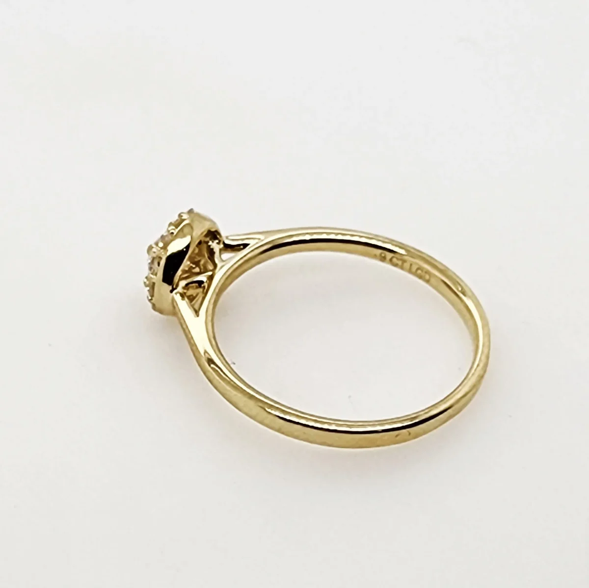 9ct Yellow Gold 0.40ct Lab-Grown Diamond Halo Engagement Ring - AURG1275