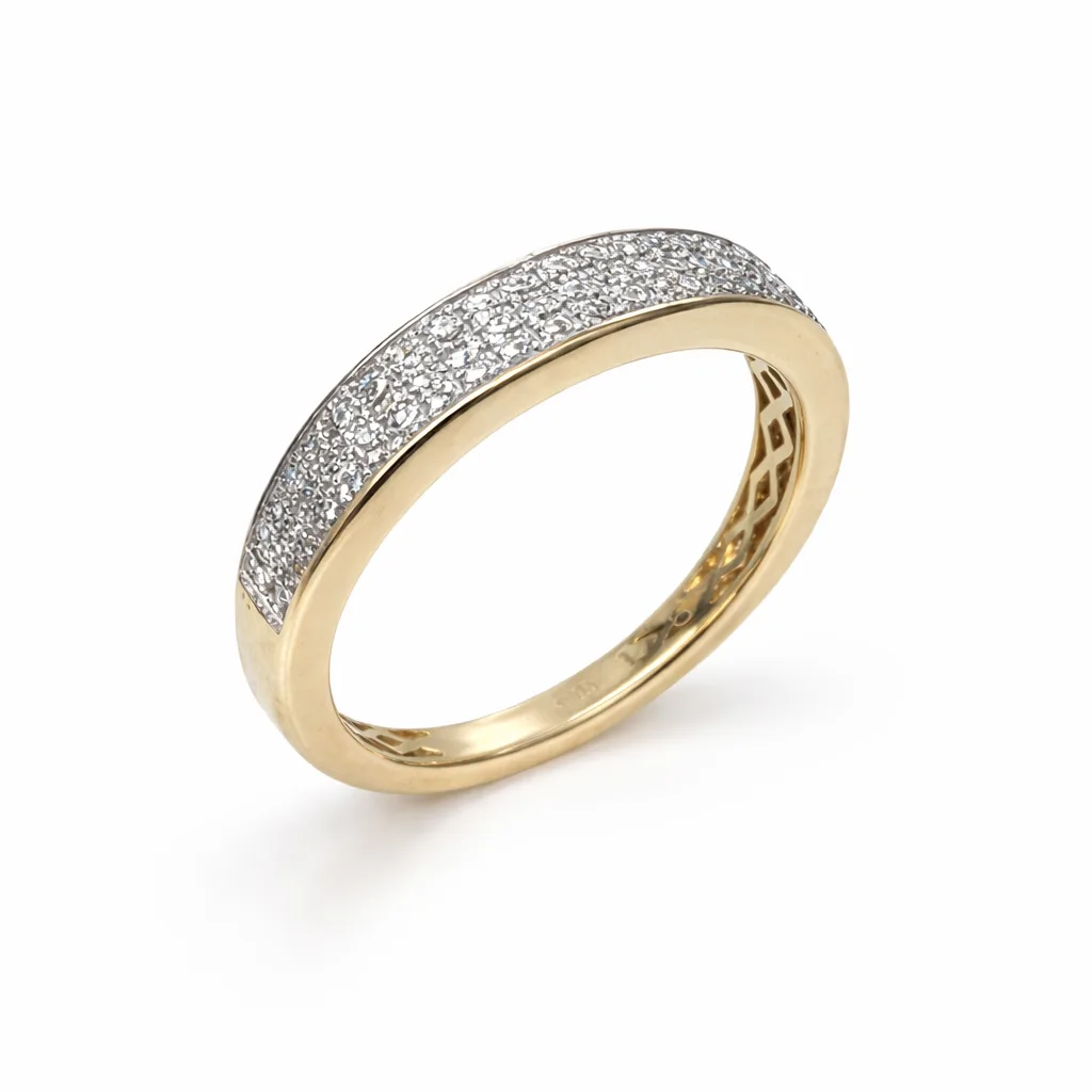 9ct Yellow Gold 0.40ct Lab Grown Diamond Triple Row Band Ring – EF/VS - AURG1162