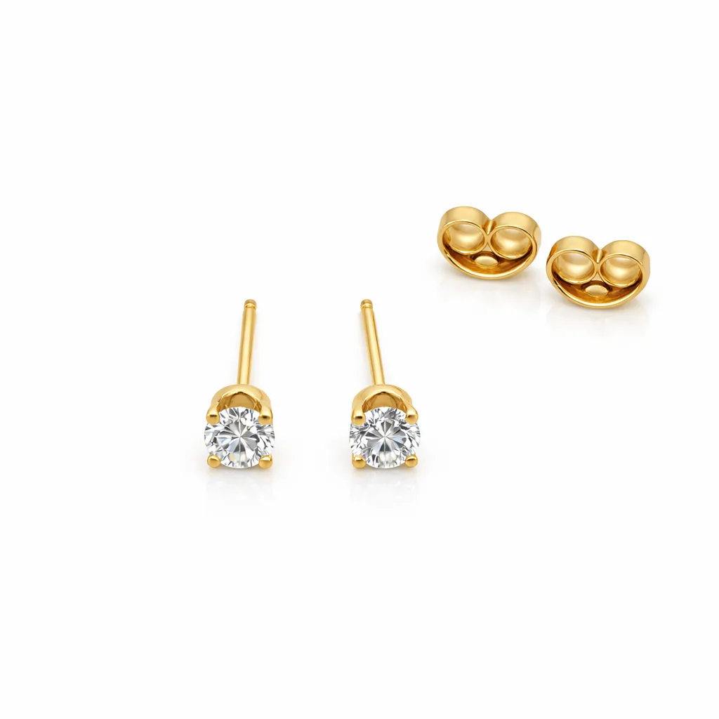9ct Yellow Gold 0.40ct Natural Diamond Stud Earrings – D–F Colour VS Clarity - 9YDS40