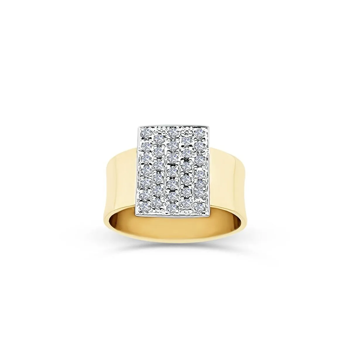 9ct Yellow Gold 0.50ct Diamond Ring with 9mm Wide Band