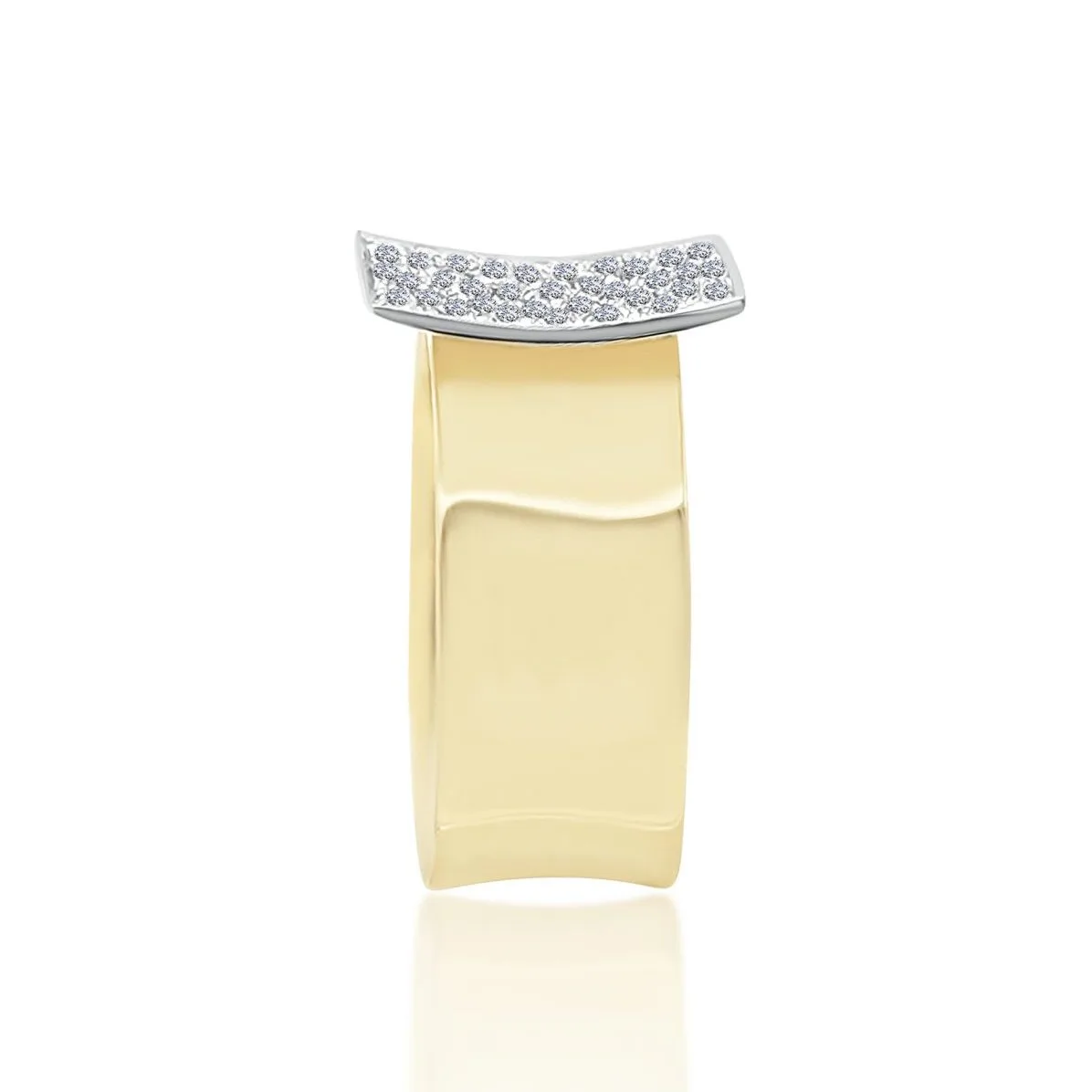 9ct Yellow Gold 0.50ct Diamond Ring with 9mm Wide Band