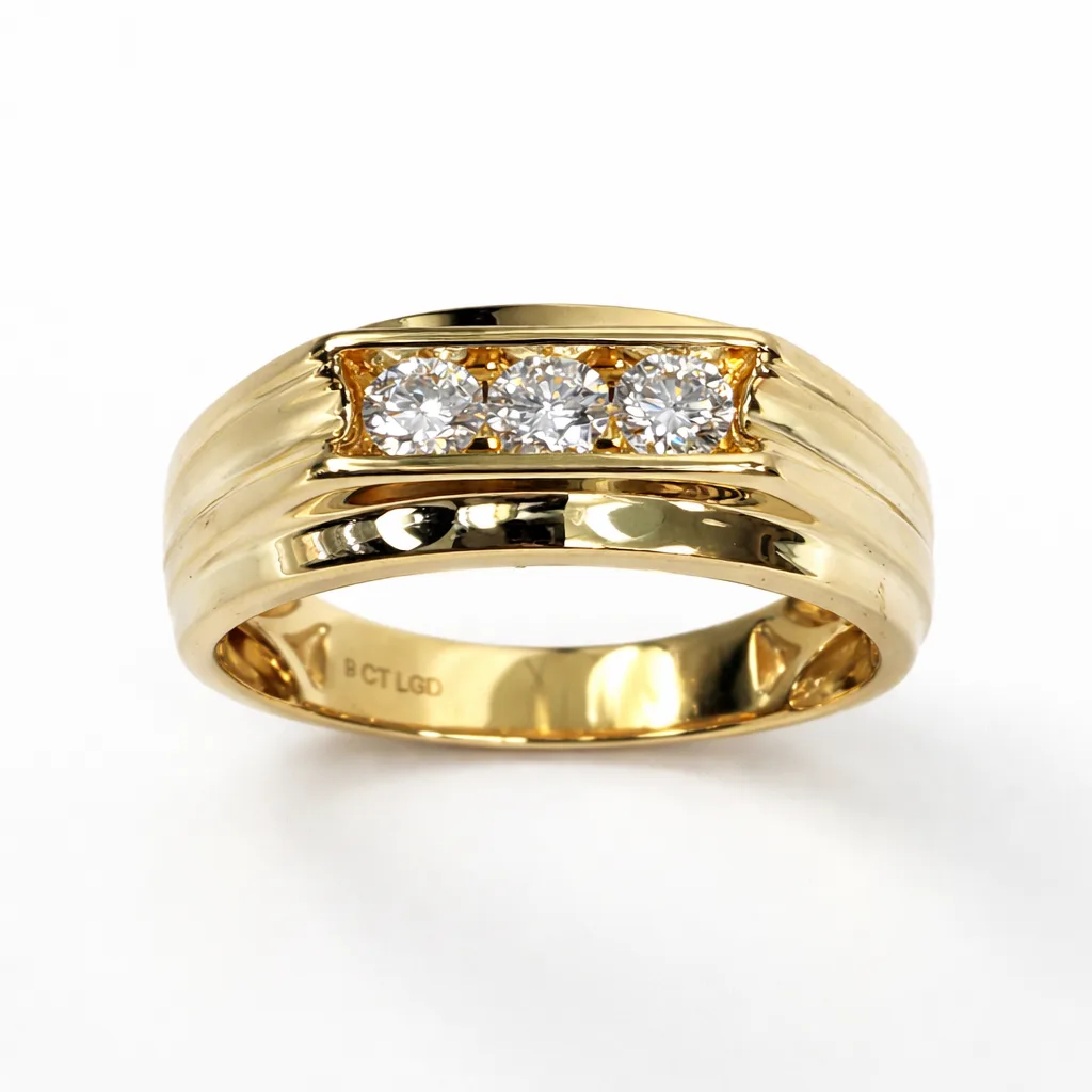 9ct Yellow Gold 0.50ct Lab Grown Diamond Gents Ring, EF VS Brilliant Cut - AURG1930