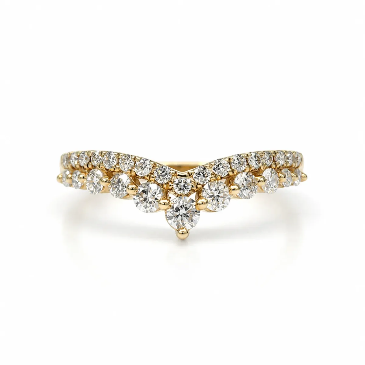 9ct Yellow Gold 0.55ct Lab Grown Diamond Wishbone Chevron Ring – EF/VS - AURG1259