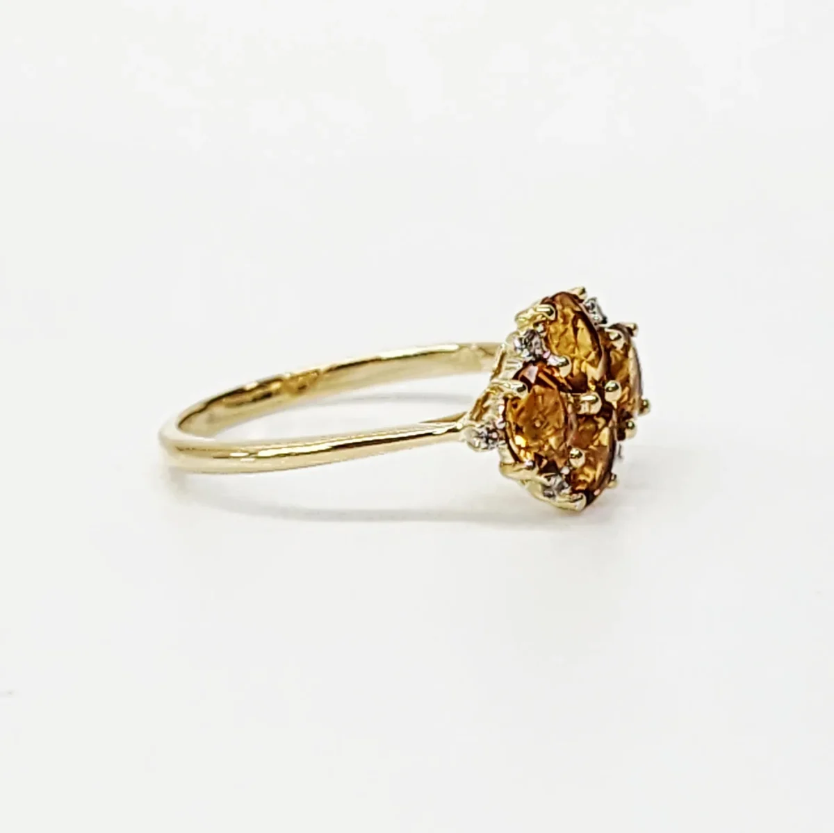 9ct Yellow Gold 1.10ct Citrine  & Diamond Cluster Ring - CYR8227CITRN