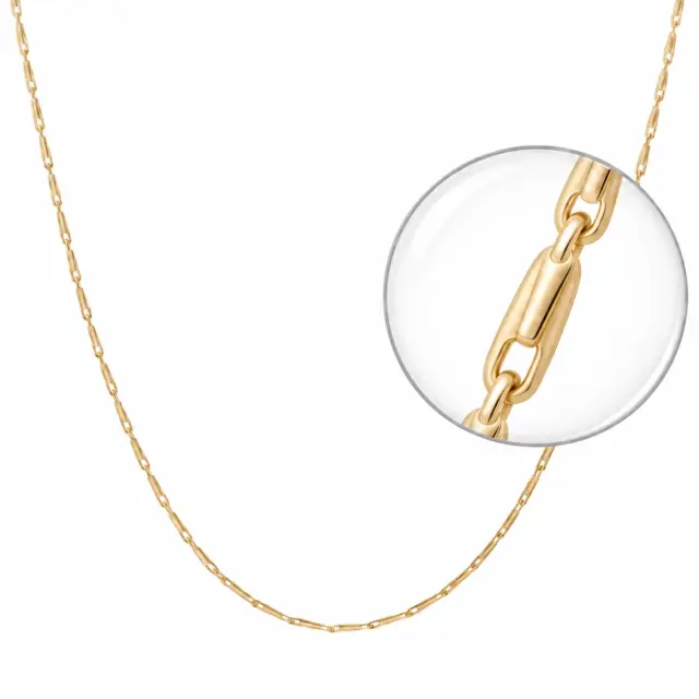 9ct Yellow Gold 1.13mm Hayseed Chain Necklace – Solid Italian Gold | Bolt Ring Clasp - HS11