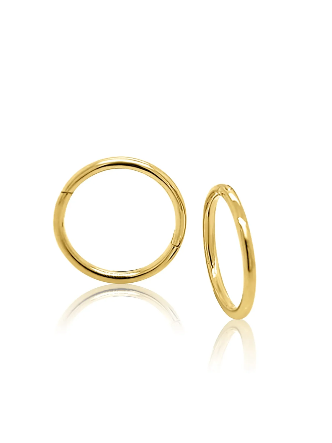 9ct Yellow Gold 12mm Plain Sleeper Earrings