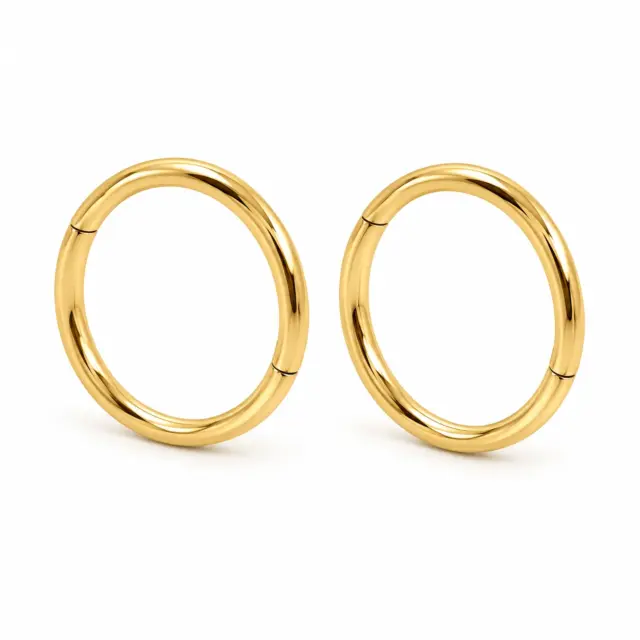9ct Yellow Gold 12mm Plain Sleeper Earrings
