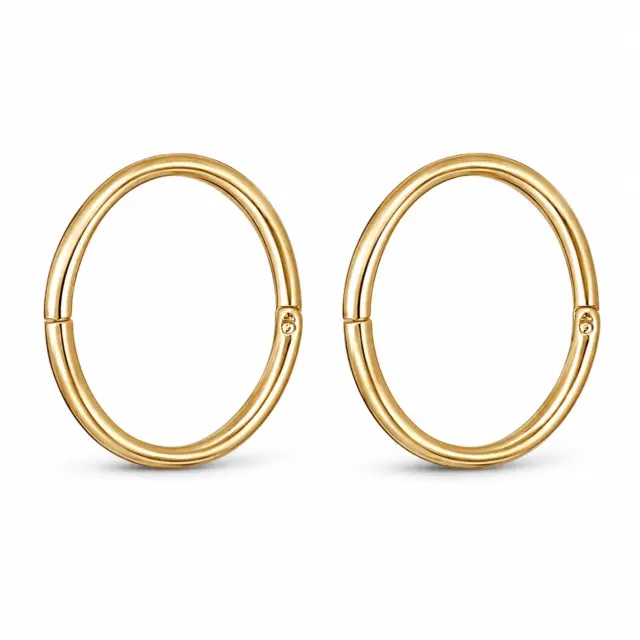 9ct Yellow Gold 12mm Plain Sleeper Earrings - SLE001-12