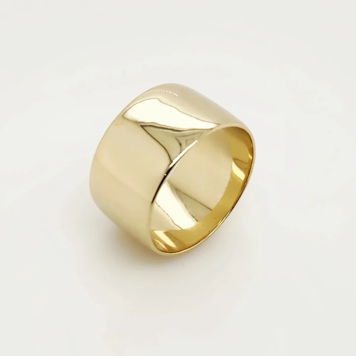 9ct Yellow Gold 12mm Wide Low Dome Wedding Band