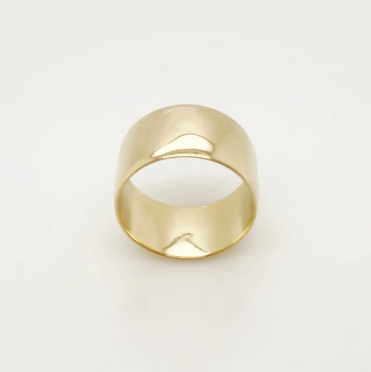 9ct Yellow Gold 12mm Wide Low Dome Wedding Band